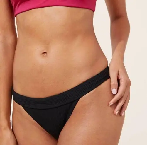 ANDIE NWT Swim The Banded Cheeky Rib Bottom Bikini Bottoms Black Size XXXL NEW