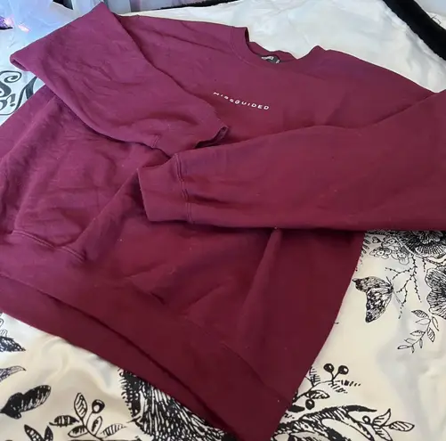 Missguided Burgundy Crewneck Sweatshirt