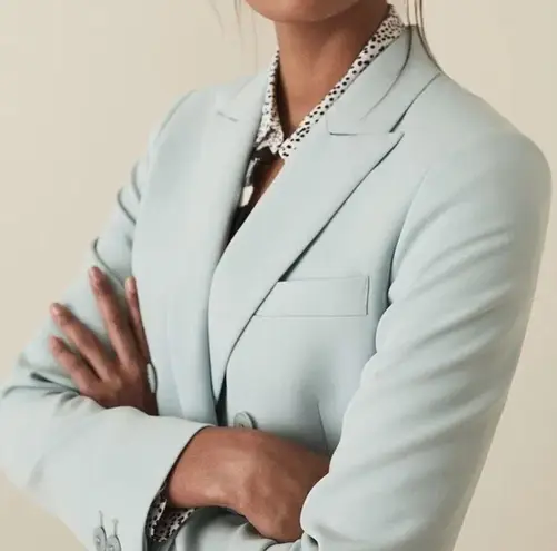 Reiss Laura Crepe Double Breasted Blazer