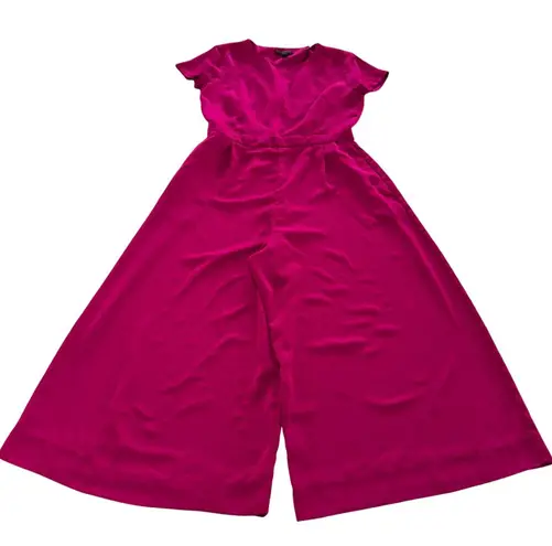 J.Crew Jumpsuit Womens Size 4 Pink Wide Leg Drapey Open Back Career Casual