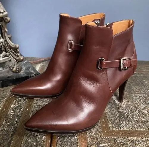 Ralph Lauren  Collection Booties size 7 cognac brown heals equestrian