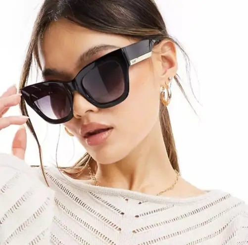 Quay Australia  By The Way Oversized Square Sunglasses Black