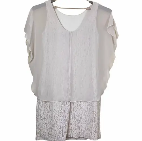 Scarlett Lace Chiffon Drape Dress with Sparkle 16W