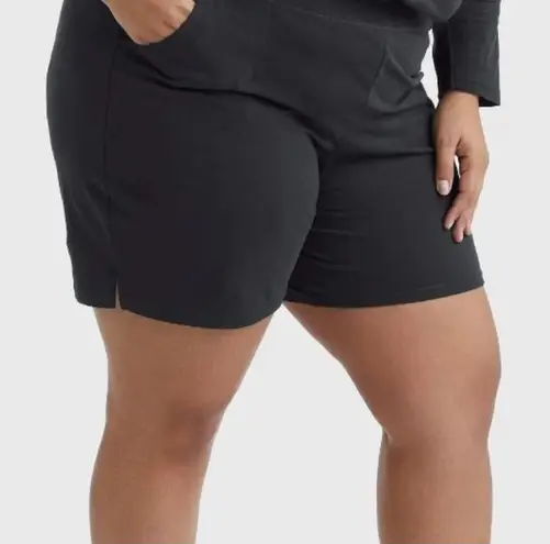 Hanes  Just My Size Women Cotton Jersey Pull-On Shorts Black Plus Size 4X Modest thumbnail 1