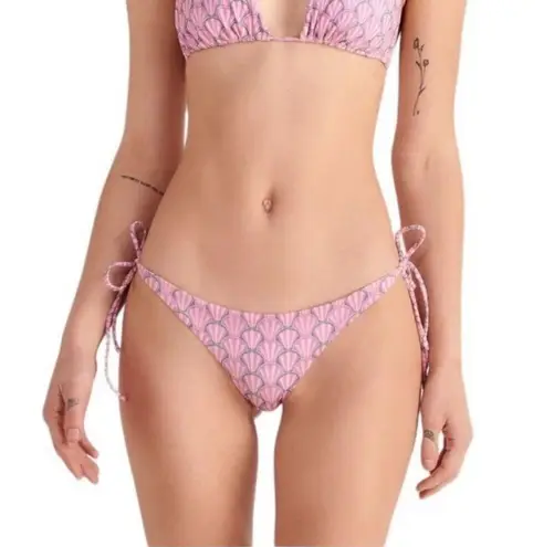 NWT Peixoto Womens Tonie Printed Side Tie Cheeky Bikini Swim Bottom Pink Size L Size L