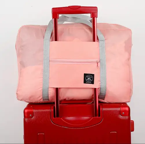 Simple Style Travel Tote Bag Pink