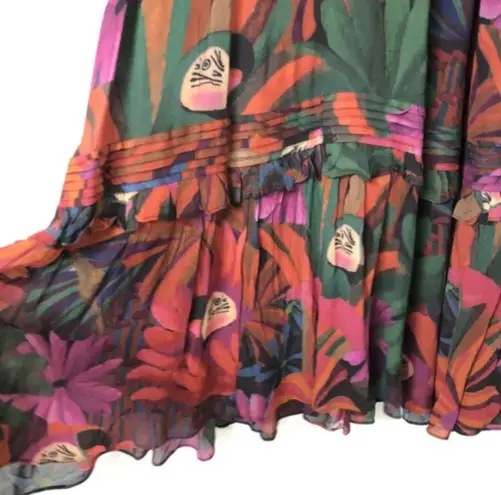 Farm Rio BIRD FLOWERS MAXI DRESS NWOT SIZE XS