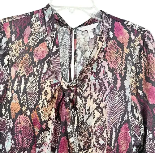 Rebecca Taylor Met Pink Python Snakeskin Print Silk Mini Dress Size 4