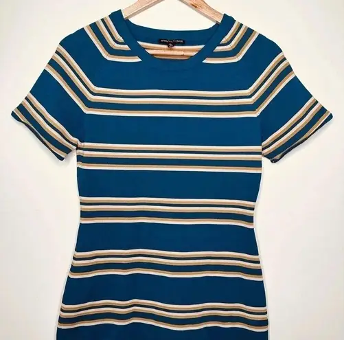 W118 By Walter Baker Teal Stripe Knit Bodycon Dress Size Medium