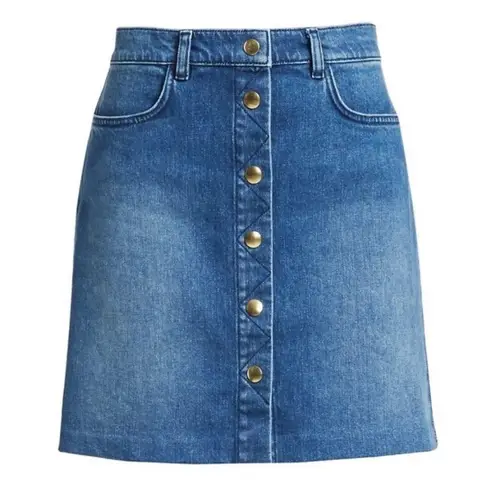 frame denim Claire Snap Front Denim Skirt