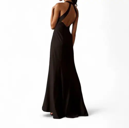 BHLDN Dress Sz 22W Serephina Elegant Black Crepe Evening Gown Special Events
