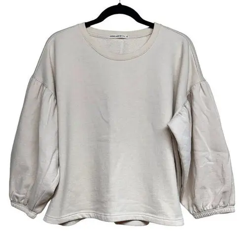 Marine layer Jace Puff Sleeve Sweatshirt in Antique White Women’s Size XL