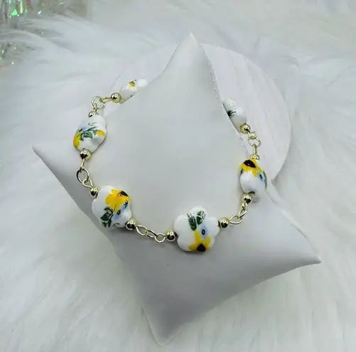 Floral Charm Bracelet Set