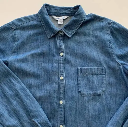 Via Penny Lane Reworked Apparel | Led Zeppelin Denim Button Up Shirt Size L