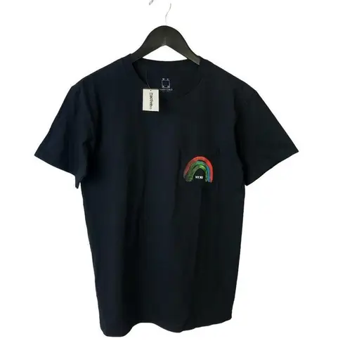 NEW Active Ride Shop T Shirt Fruit WKND Rainbow Graphic Tee Short Sleeve Black S