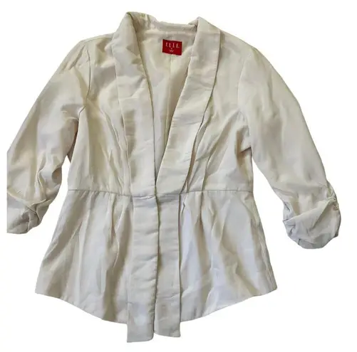 Elle Eggshell Collared Blazer Ruched Sleeve Women Size Small NWT | 11-8