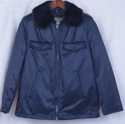 New Old Sock USA Made Blauer Uniform Nylon Bomber Style Jacket Size 10 Blue