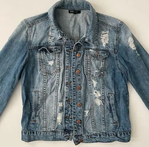 sts blue Women’s Distressed Jean Jacket Size S