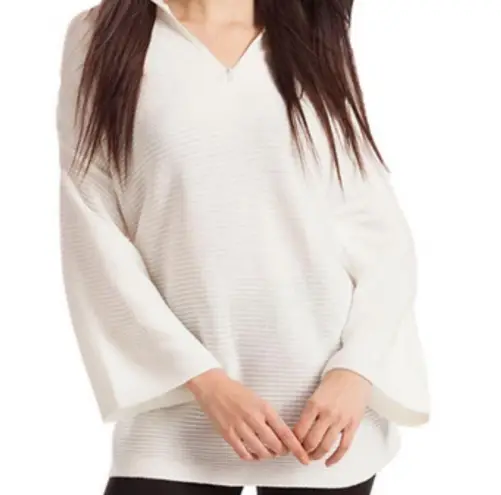 J. McLaughlin WHITE BEACH COTTON COVERUP TUNIC TOP M