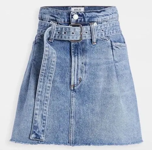 AGOLDE  90's Denim Mini Skirt High Waisted Blue Wash Festival Size 24