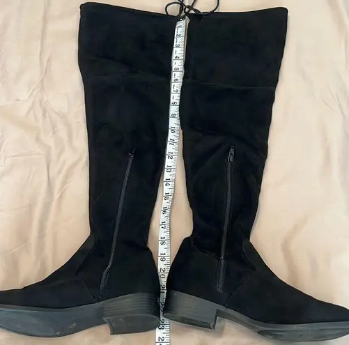 Arizona Jeans  Co over the knee black boots w/memory foam cute & comfy GUC