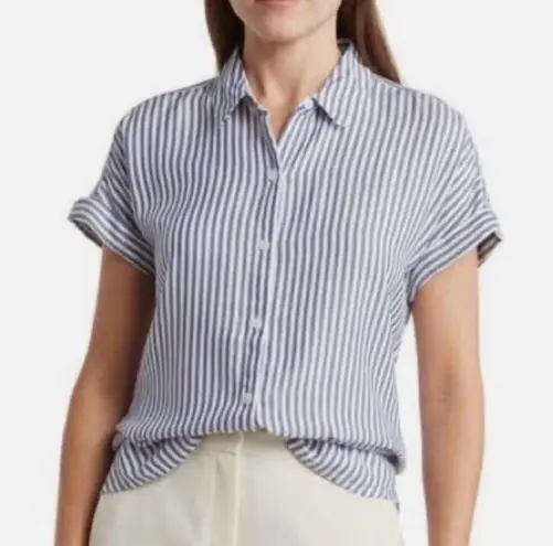 Beach Lunch Lounge ‘Spencer’ striped short sleeve camp shirt M