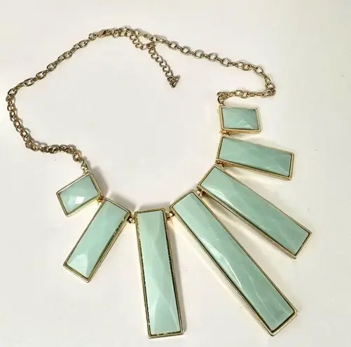 The Bar Light green rectangle statement necklace