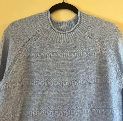 Croft & Barrow ‎ Light Blue Textured Knit Crew Neck Long Sleeve Sweater Size S