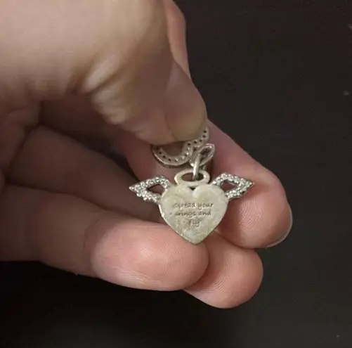 Pandora Silver Heart Pendant with Wings spread your wings and fly