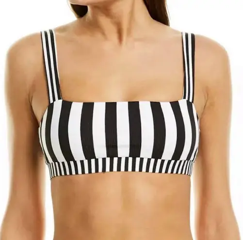 ONIA Women's Zoe Bikini Swim Top in Black and White Stripes Size Medium NWT