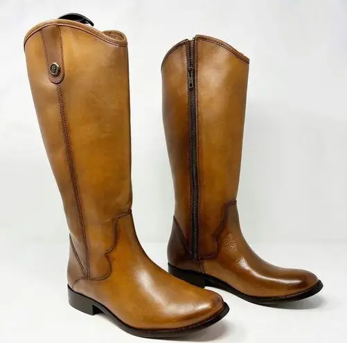 Frye NWOB  Marissa Medallion Inside Zip Cognac Brown Tall Riding Boot US 6