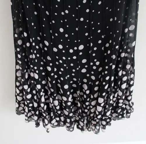 Rickie Freeman Teri Jon Black Polk Dot Dress Size 16
