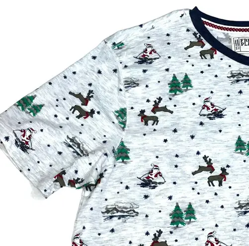 Free Planet T-Shirt Christmas Print All Over Santa Short Sleeve