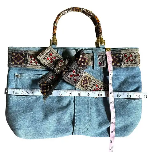 Vintage Braciano Denim Shorts Purse Handbag Belt Pockets 90s Blue