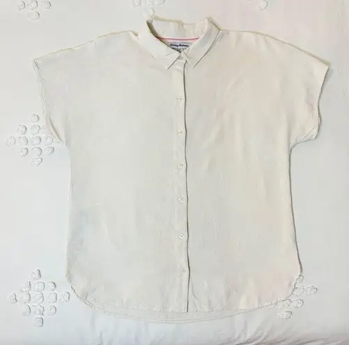 Tommy Bahama Vintage  Women's Talulla Silk Camp Shirt - Ivory - S