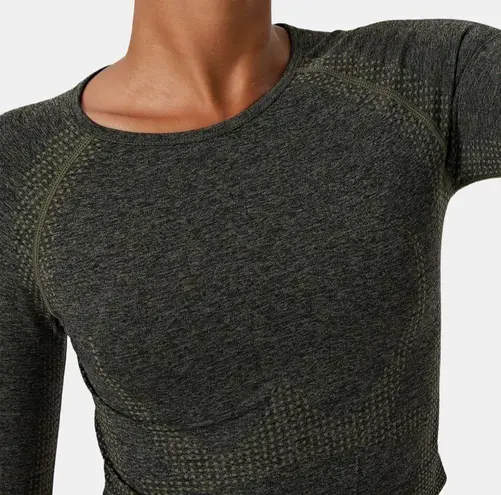 Halara  NEW Seamless Flow Cropped Sports Yoga Top ~ Midnight Green ~ NWT Size M