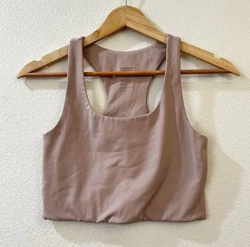 Girlfriend Collective Paloma Longline Sports Bra Tan/Mauve Size S