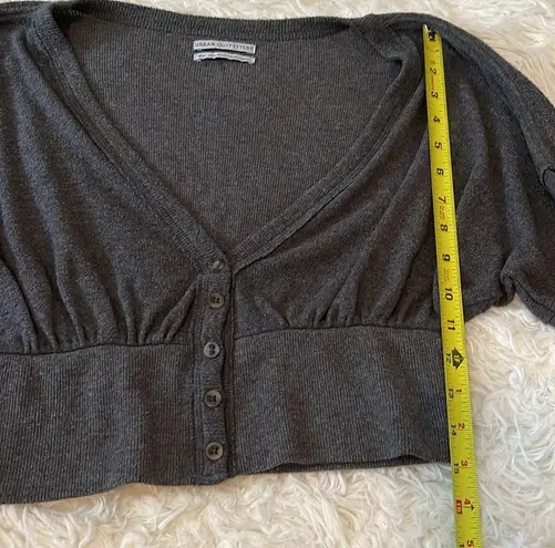 Urban Outfitters Gray Cropped Cardigan with front buttons SZ M