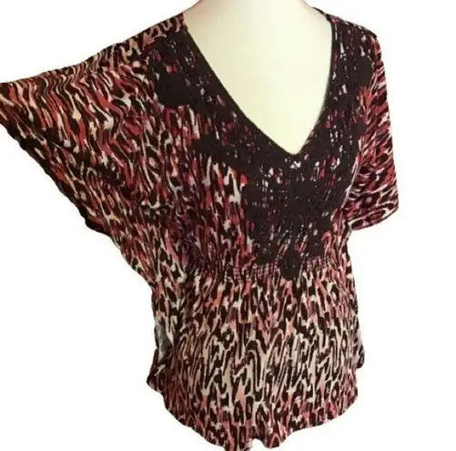 Sequin Hearts VTG Fun leopard n lace Y2K top