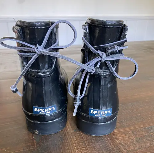 Sperry Short Black Rain Boots