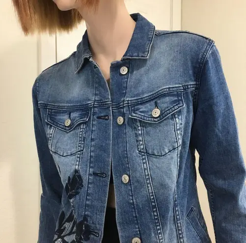 LuLaRoe  Embroidered Jaxon Denim jacket XS