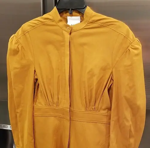 💕ACLER💕 Lewis Shirt Dress ~ 100% Colton Puff Sleeves Mini Dark Gold US 2