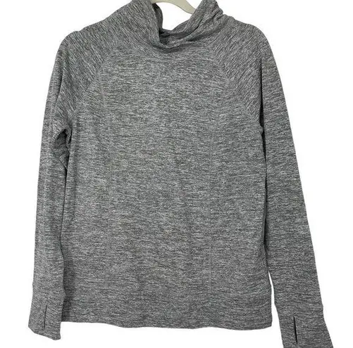 ZeroXposur GRAY STRETCH LONG SLEEVE PULLOVER TOP WITH THUMBHOLES MEDIUM