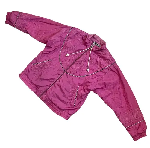 Sunterra Vintage 80s windbreaker pink zip up jacket