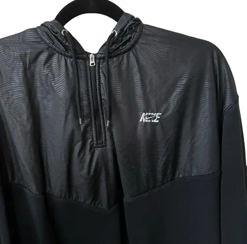 Nike Black Icon Clash Oversized Hooded Quarterzip Size Large Pullover.