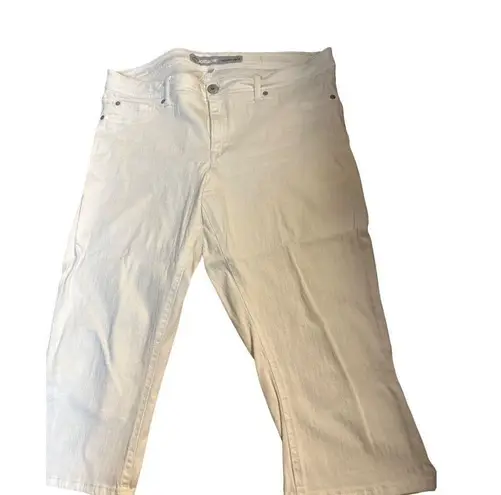 Jordache Women's Skinny Crop White Pants Size 16 Sku 2539