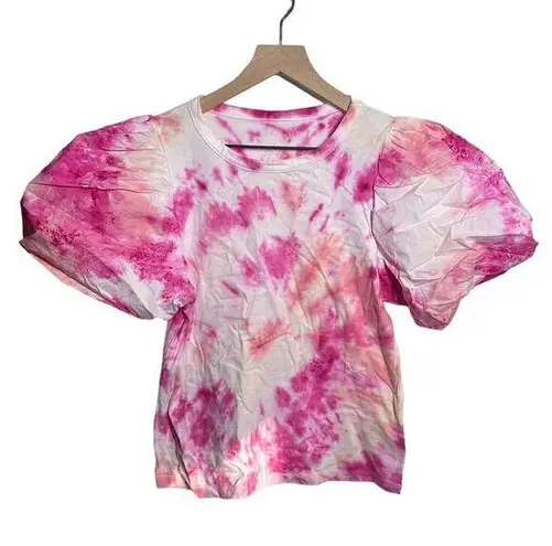 A New Day  Pink Tie Dye Puff Sleeve Top Blouse Size Medium