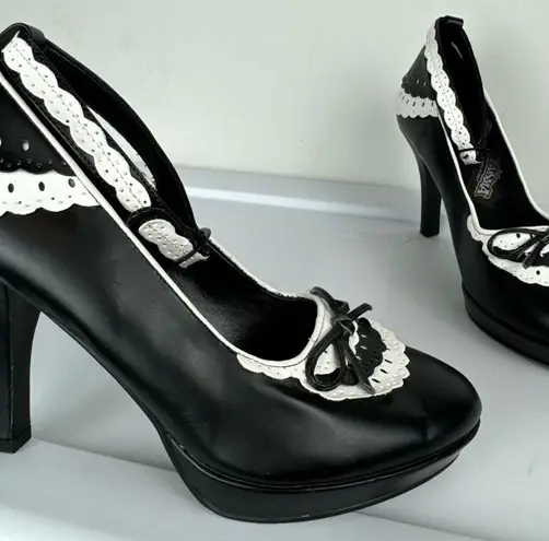 Funtasma Womens Mary Jane Heels Sz 8 Flapper Maid Halloween Dressy Black