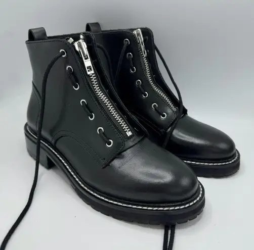 Rag and Bone  Cannon Combat Zipper Boots in Black Leather Size 7 US 37 EU New - Image 2