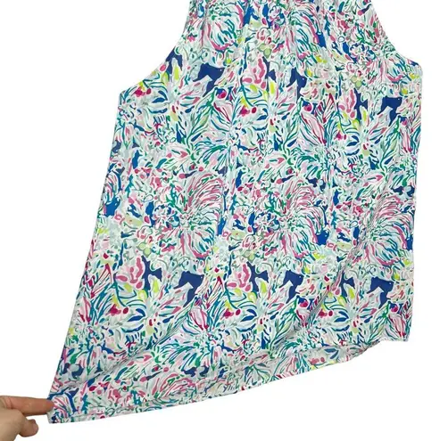 Anne Carson NWT 100% Rayon Colorful Floral Sleeveless Blouse